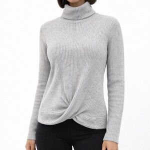 Crave Fame Heather Gray Turtleneck Sweater Top